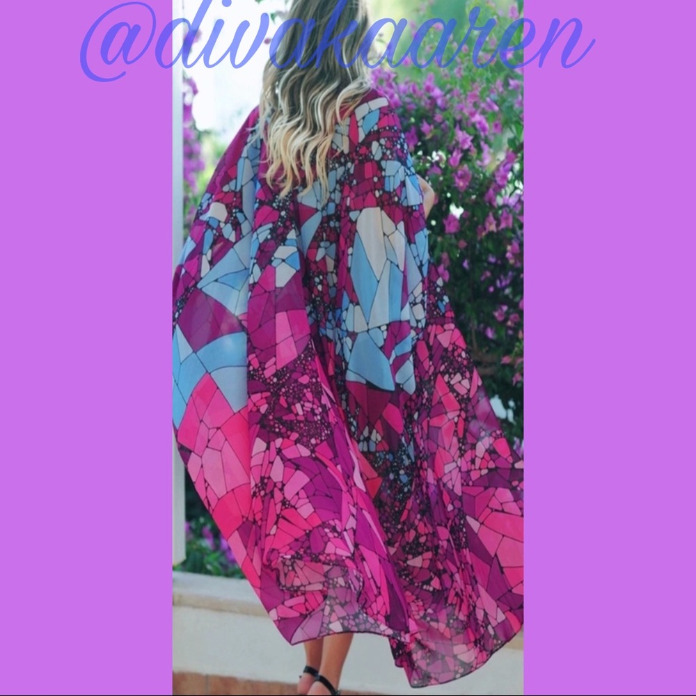 GORGEOUS Geometric Kimono | Duster | Cover Up - Picture 3 of 7